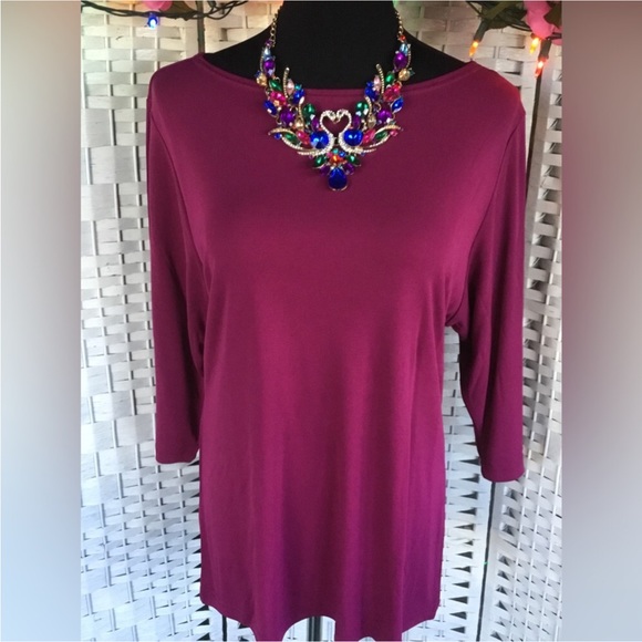 Vtg The Look by Randolph Duke Maroon Blouse Vintage Burgundy M Medium  N… - Picture 1 of 7